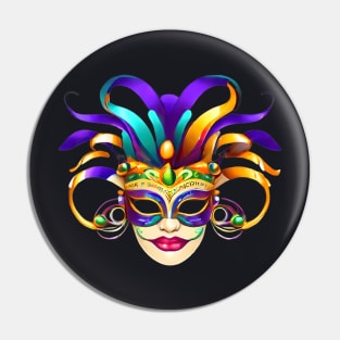 Carnival Reverie Dynamic Designs For Mardi Gras Revelry Pin