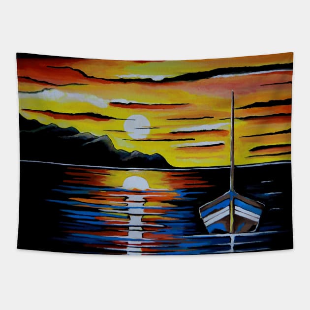 ESCAPE To The Seascape Painting Tapestry by SartorisArt1