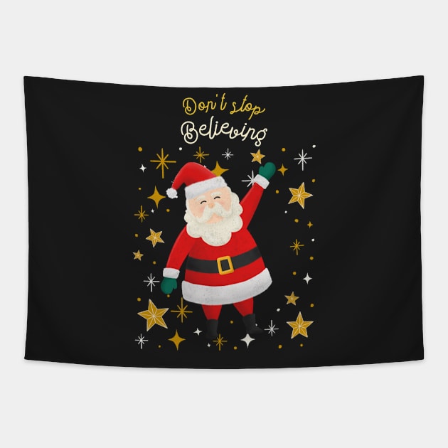 Don't Stop Believing Santa Claus Tapestry by sydorko