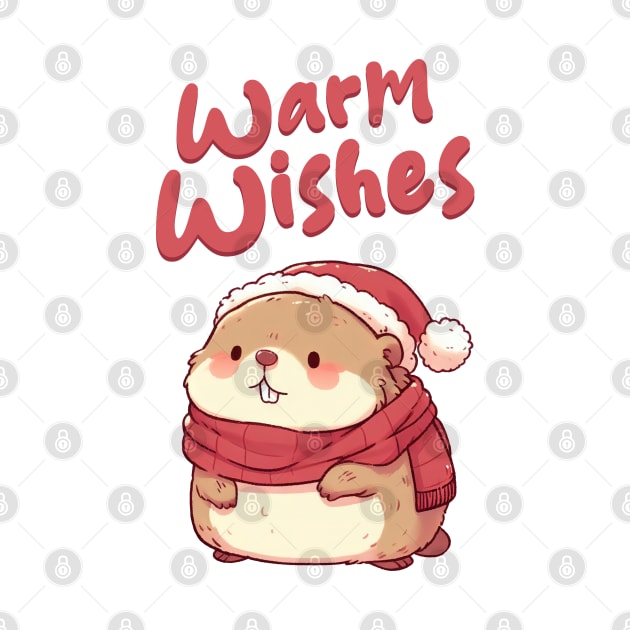 Warm Wishes Christmas Marmot by Takeda_Art