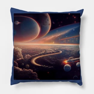 Interplanetary Spaceport Pillow