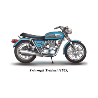 Drawing of Retro Classic Motorcycle Triumph Trident 1969 T-Shirt