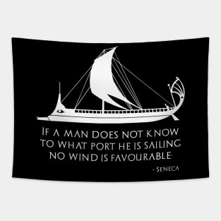 Ancient Roman Greek Stoic Philosophy Seneca Quote Tapestry