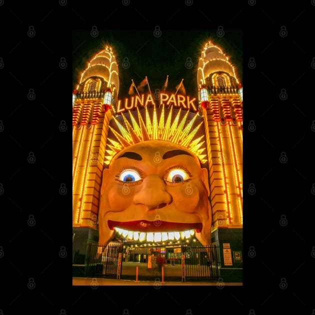 Luna Park Face at Night, Sydney, NSW, Australia by Upbeat Traveler