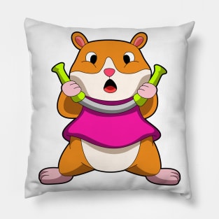 Hamster at Fitness Exercises Pillow