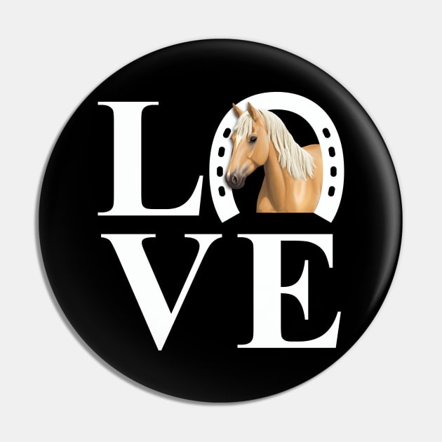 I Love Horses Palomino Horse Pin by csforest