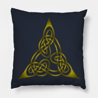 Triangle Knot With Doubled Threads Yellow Pillow