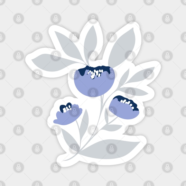 Periwinkle blue peony flower Magnet by Jennifer Ladd