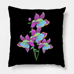 Beautiful blossoming Columbine Flower petals Wild flower lover Pillow