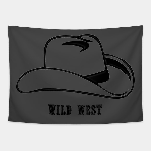 Western Era - Wild West Cowboy Hat 3 Tapestry by The Black Panther