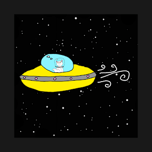 UFO Haku in space T-Shirt