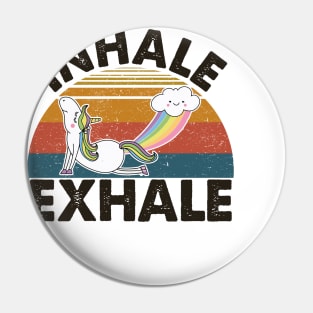 Unicorn Inhale Exhale Pin