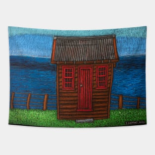 Shed by the Sea - Matanaka, Otago, New Zealand Tapestry