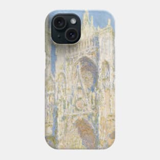 Rouen Cathedral, West Facade, Sunlight by Claude Monet Phone Case