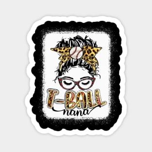 T-ball Nana Messy Bun Leopard Magnet