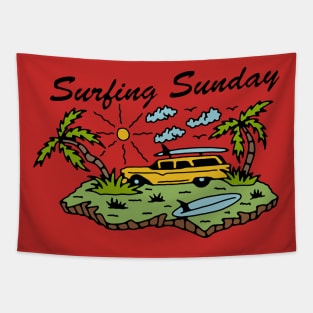 Surfing Sunday Tapestry