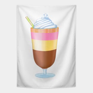 milkshake with whipped cream in a glass Tapestry