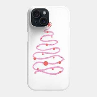 Pink swirly Christmas tree Phone Case