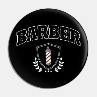 Barber Shop Pole Varsity Badge Pin