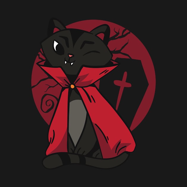 Black Vampire Cat by rueckemashirt