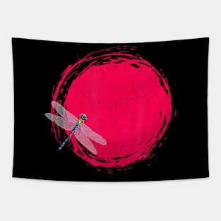 Japanese Dragonfly Zen Circle Sun Meditation Tapestry