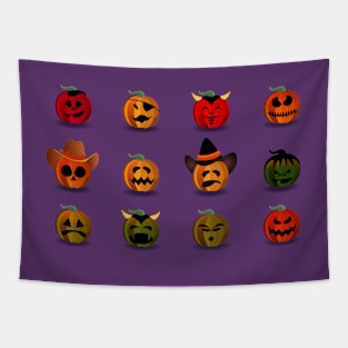 Pumpkin Faces Tapestry