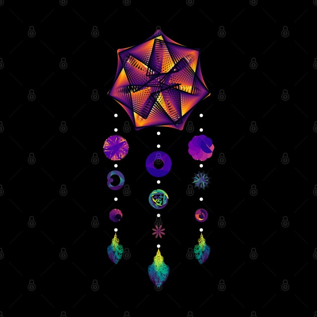 Dream Data Catcher | Maurer Rose Heptagon Inferno Black by aRtVerse