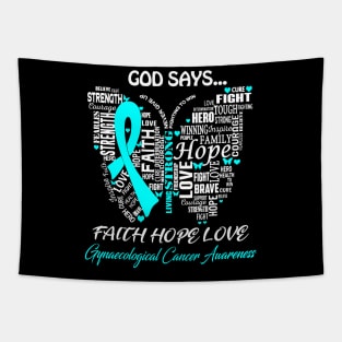 Butterfly Faith Hope Love Gynecologic Cancer Awareness Tapestry