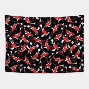 Red Koi Fish Repeating Pattern Tapestry