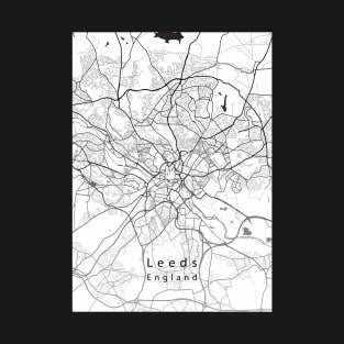 Leeds England City Map T-Shirt