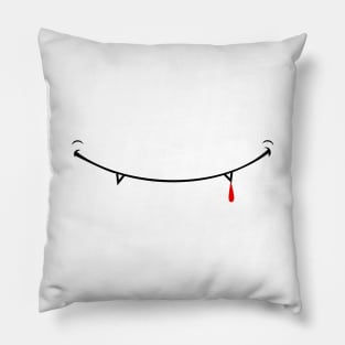 Vampire Mouth Blood Face Smile Pillow