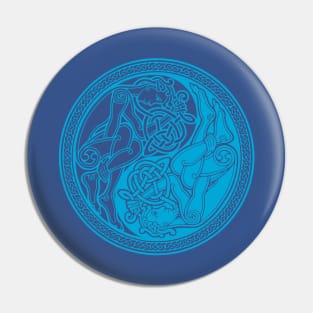 Celtic Yin Yang - blue Pin