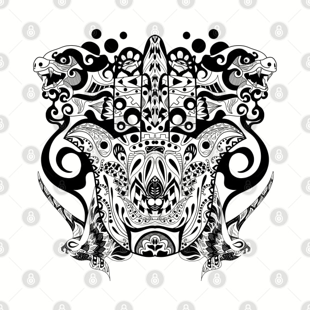 king of the monsters buddha pattern ecopop by jorge_lebeau