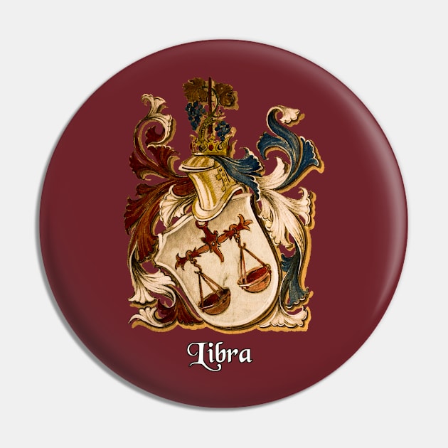 Libra Coat-of Arms Pin by D_AUGUST_ART_53