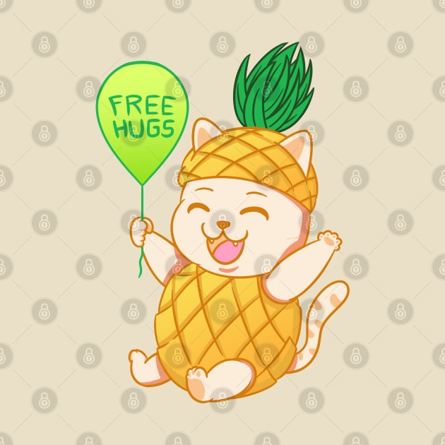 Fruit Cat : Pineapple Free Hugs by Illustrasikuu