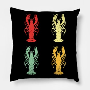 Vintage Mardi Gras Crayfish T-Shirt Pillow