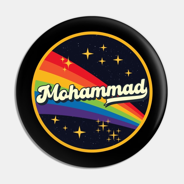 Mohammad // Rainbow In Space Vintage Style Pin by LMW Art