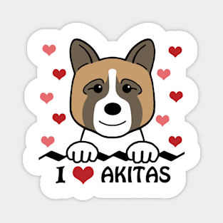 I Love Akitas Magnet