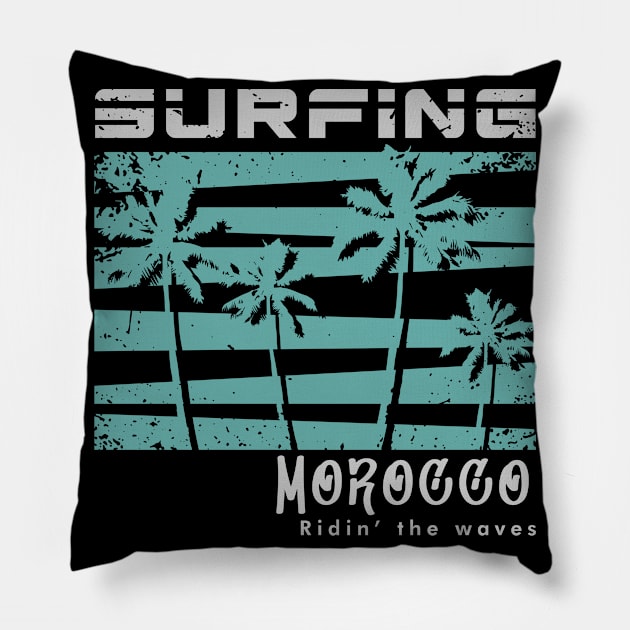 Morocco Surfing Pillow by SerenityByAlex