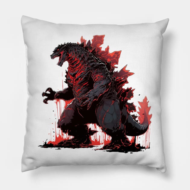 godzilla Pillow by piratesnow