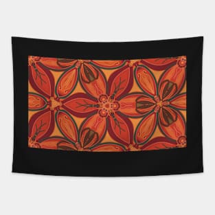 Flowers in a terracotta seamless pattern Tapestry