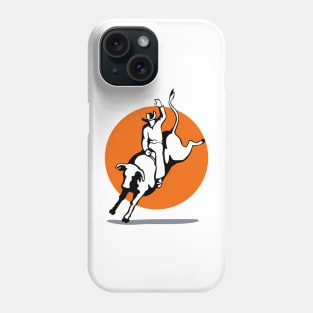 Rodeo Cowboy Bull Riding Retro Phone Case