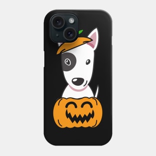 Funny bull terrier is in a pumpkin Phone Case