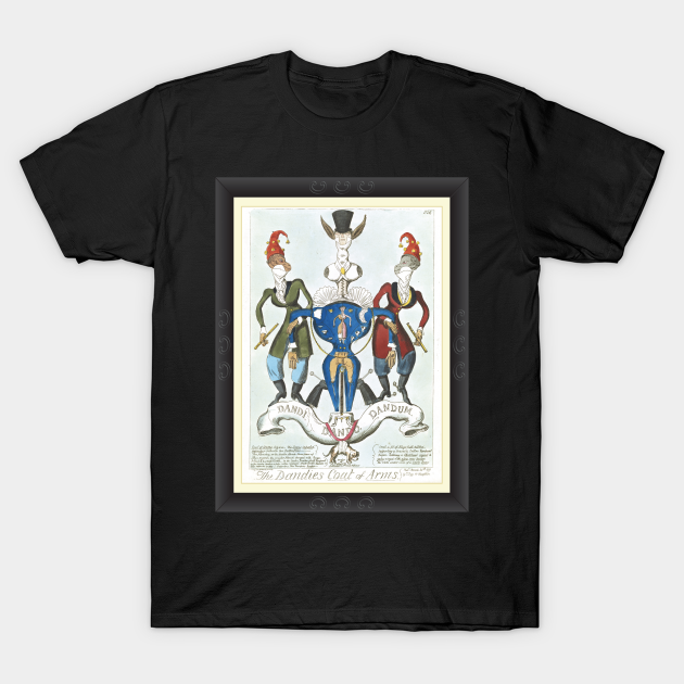 Discover The Dandies Coat Of Arms - Mens Fashion Caricature - Mens Fashion - T-Shirt