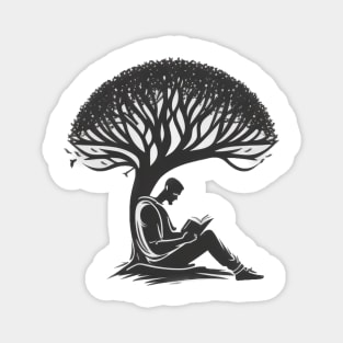 Book Reading under a Tree - Designs for a Green Future Magnet