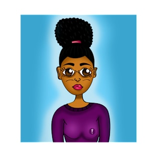 cute black girl digital art T-Shirt