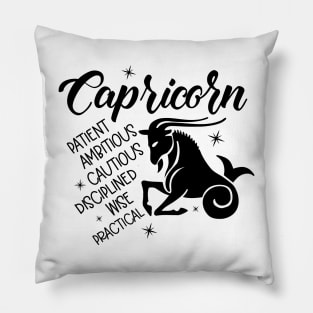 Capricorn Zodiac Sign Positive Personality Traits Pillow