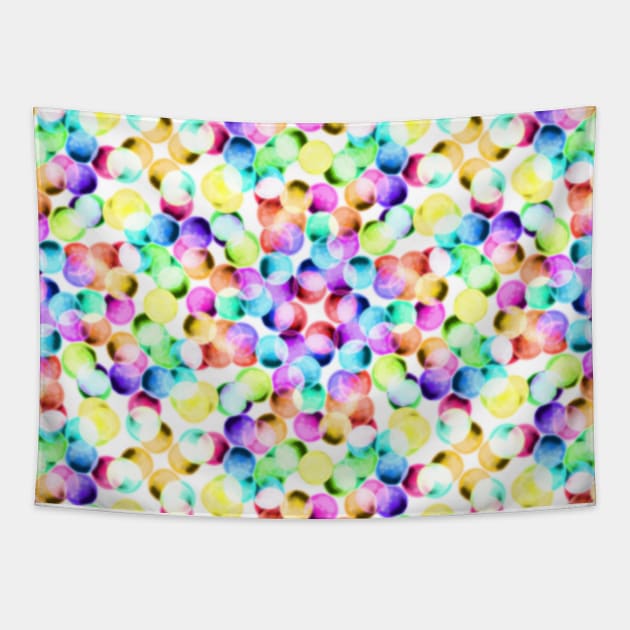 Kaleidoscope Rainbow Dots! Tapestry by KelseyLovelle