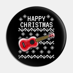 Ukulele Ugly Christmas Ukulelist Musician Xmas 2022 Pin