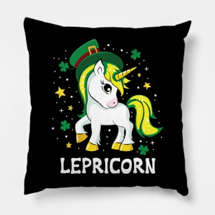 St Patricks Day Unicorn - Lepricorn Pillow